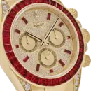 Rolex Daytona 126598TRU Yellow Gold Ruby Bezel Diamond Pave Dial