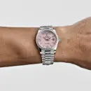 Rolex Day-Date 36 128396TBR Platinum Pink Opal Diamond Dial and Bezel
